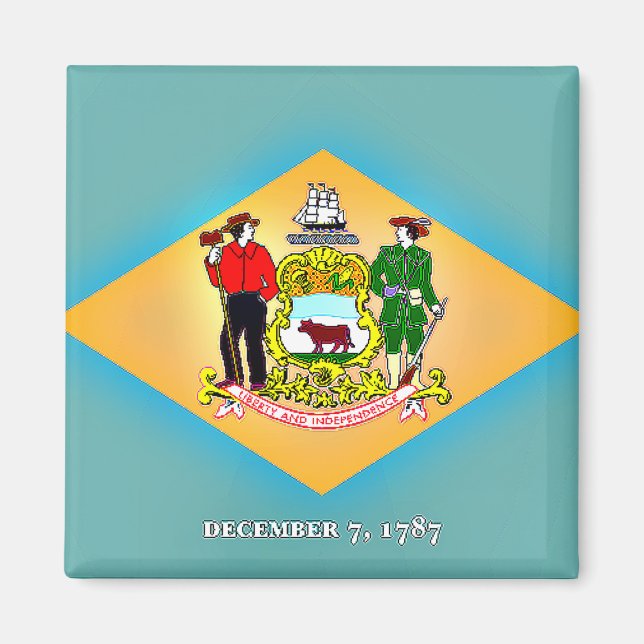 Flagga Delaware Magnet (Framsidan)
