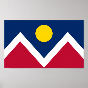 Flagga Denver, Colorado, Förenta staterna Poster