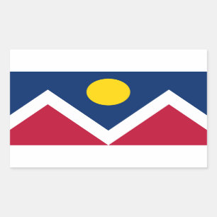 Flagga Denver, Colorado Rektangulärt Klistermärke