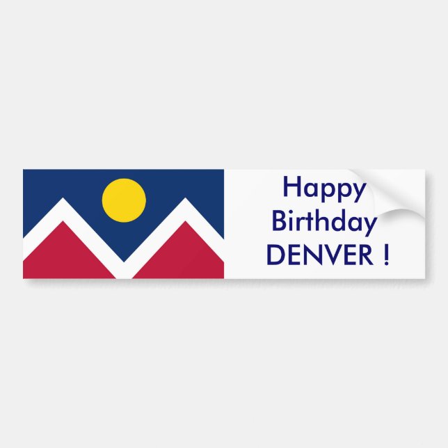 Flagga Denver, Grattis på födelsedagen DENVER! Bildekal (Framsidan)