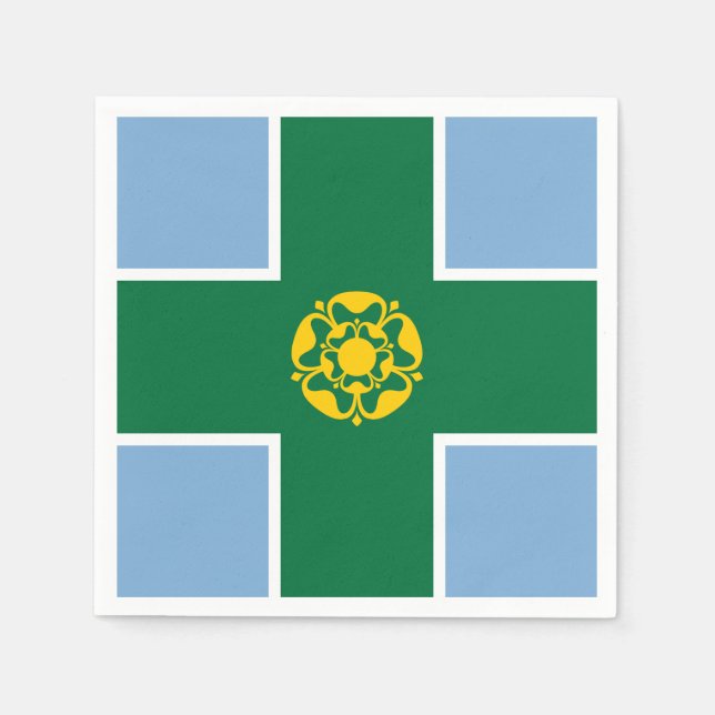 Flagga Derbyshire Pappersservetter (Framsidan)