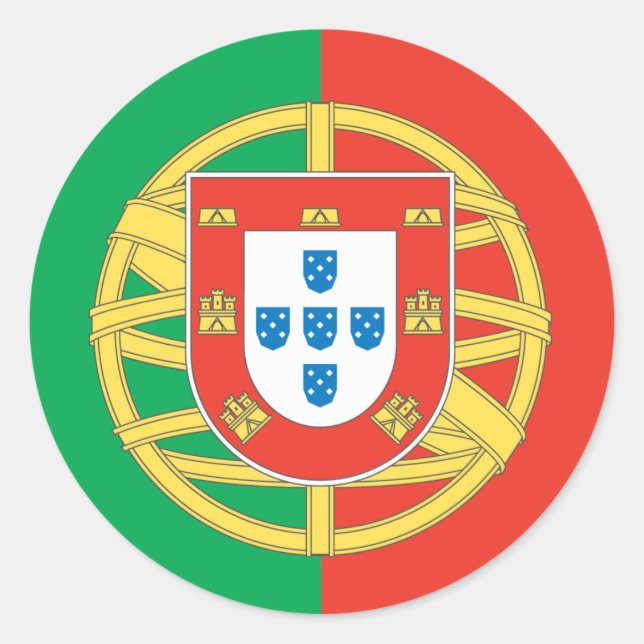 Flagga Design för Portugal Land Runt Klistermärke (Framsida)