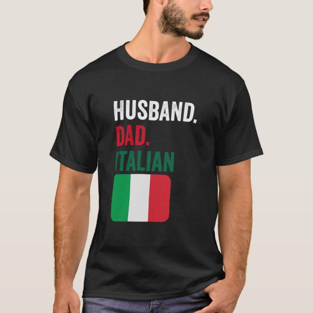 Flagga Design-gåva från make Pappa till italienska T Shirt (Framsida)