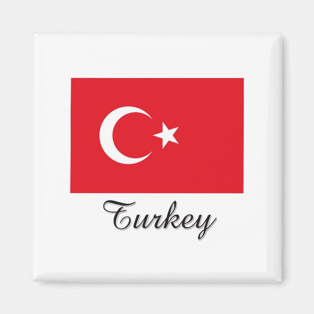 Flagga Design Turkiet Magnet (Framsidan)
