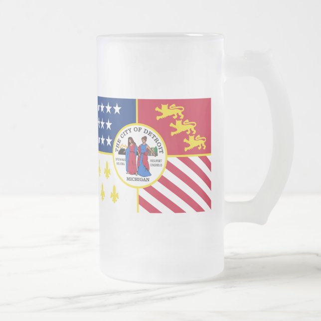 Flagga Detroit, Michigan Frosted Glass Beer Mugg (Höger)