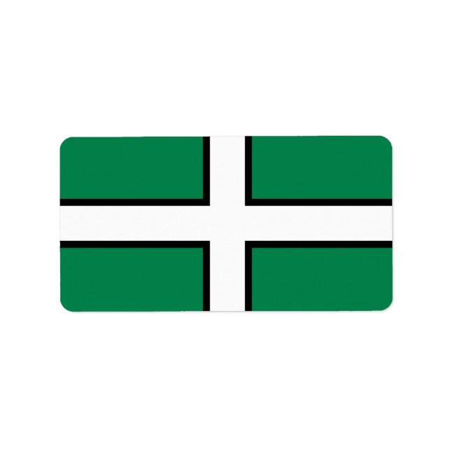 Flagga Devon County, Englands etiketter Adressetikett (Framsidan)