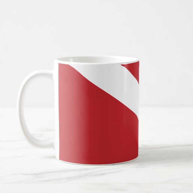 Flagga Diver Down Kaffemugg (Vänster)