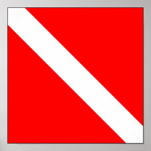 Flagga Diver Down Poster