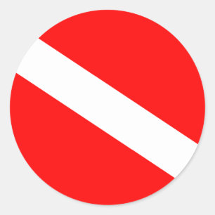 Flagga Diver Down Runt Klistermärke
