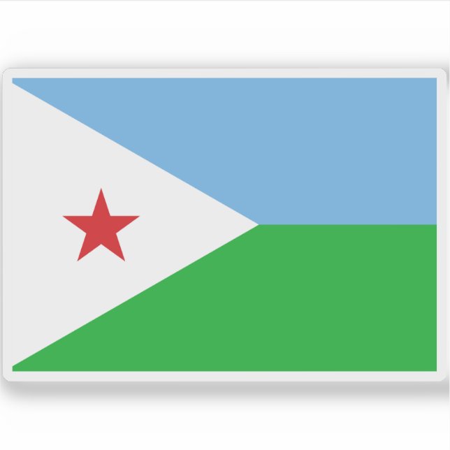 Flagga Djibouti Klistermärken (Framsida)