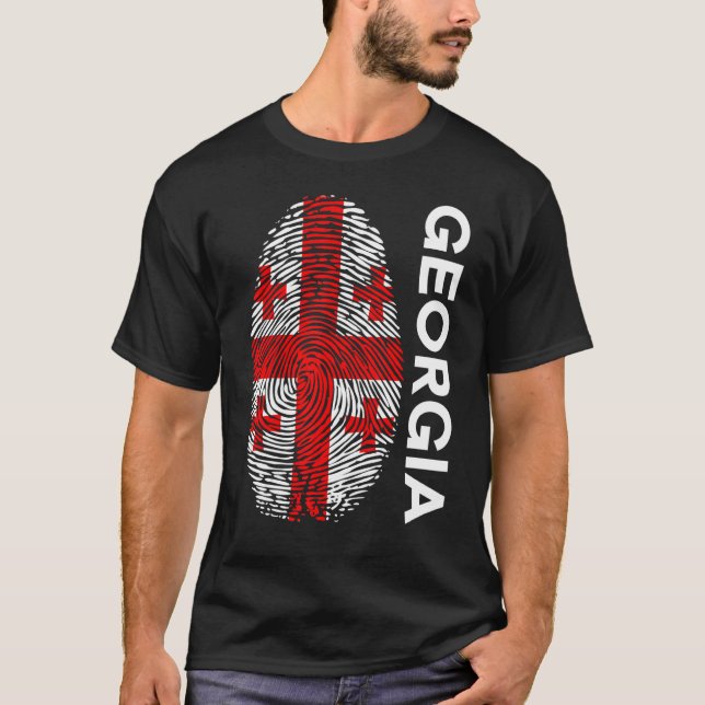 Flagga Dna Fingerprint of Georgia T Shirt (Framsida)