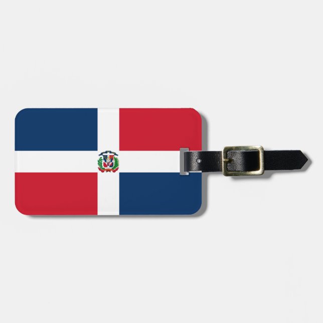 Flagga Dominikanska republiken Bagagebricka (Horisontell Framsida)