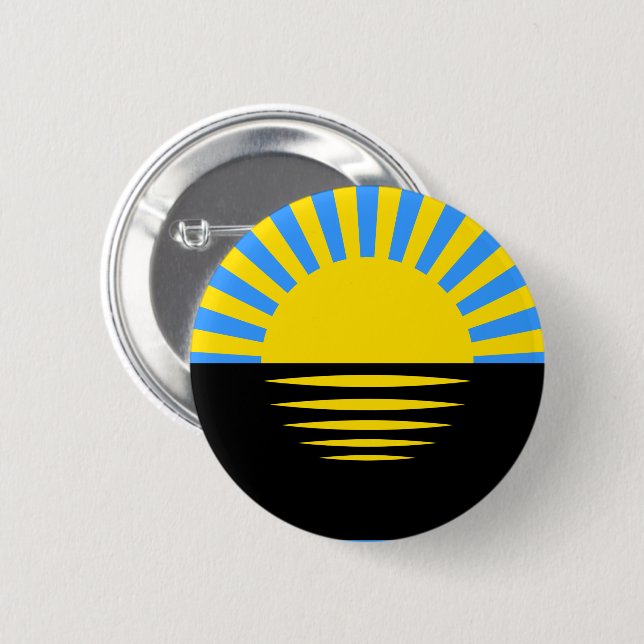 Flagga Donetsk oblast Knapp (Framsida & baksida)