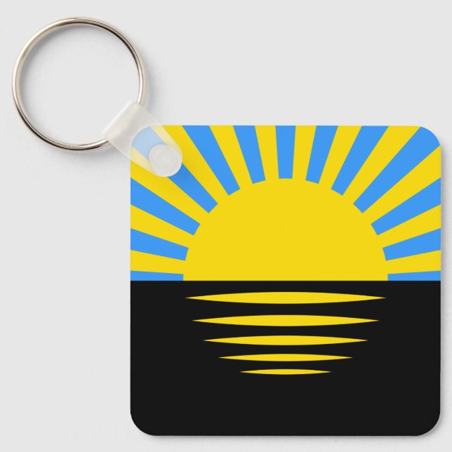 Flagga Donetsk oblast Nyckelring (Framsida)
