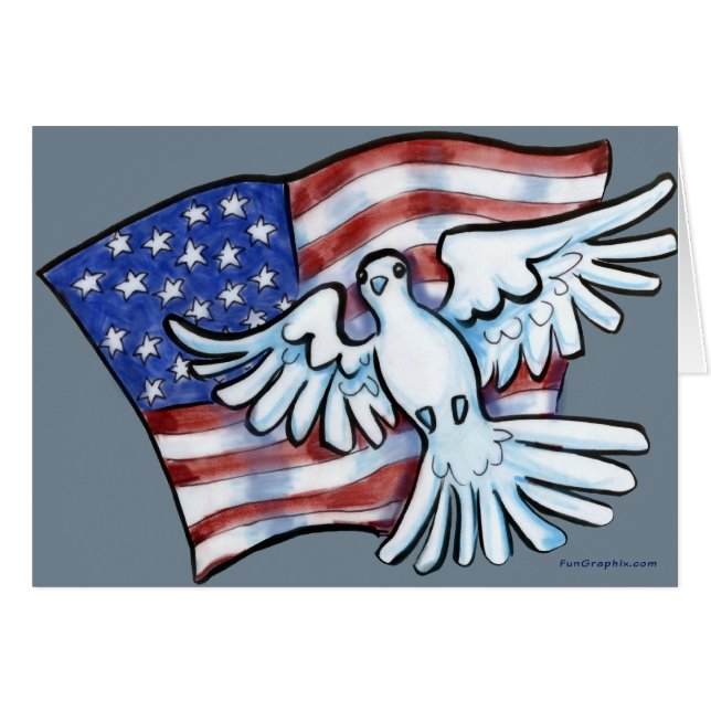 Flagga Dove Hälsningskort (Framsidan Horizontal)