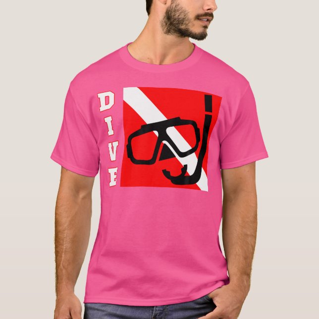Flagga dyka Diver Down T Shirt (Framsida)