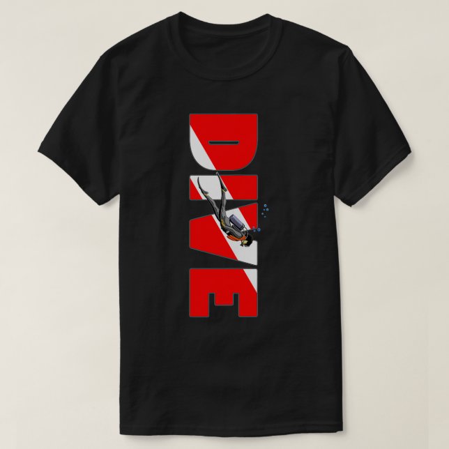 Flagga dyka Diver Down T Shirt (Design framsida)