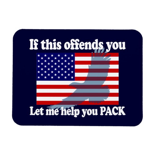 Flagga & Eagle Patriot - USA flagga Magnet (Horisontell)