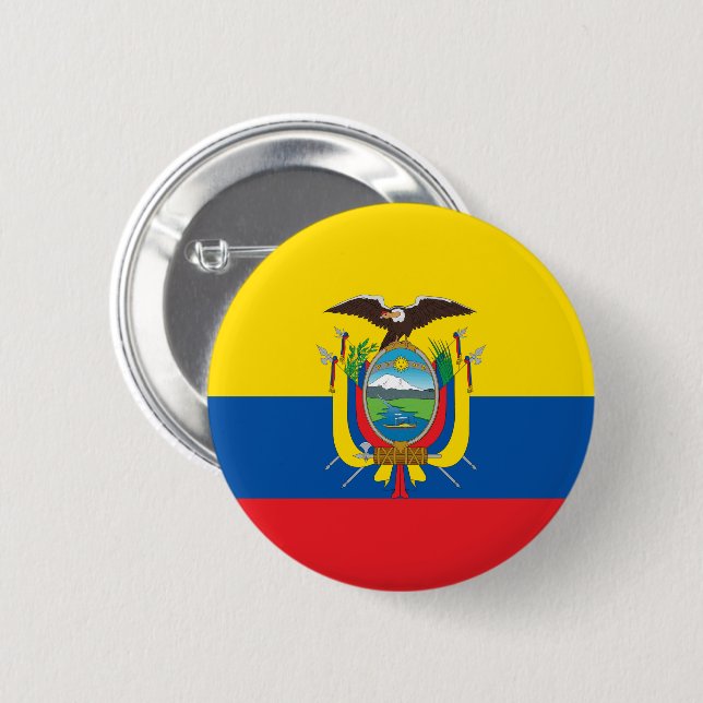 Flagga Ecuador Knapp (Framsida & baksida)