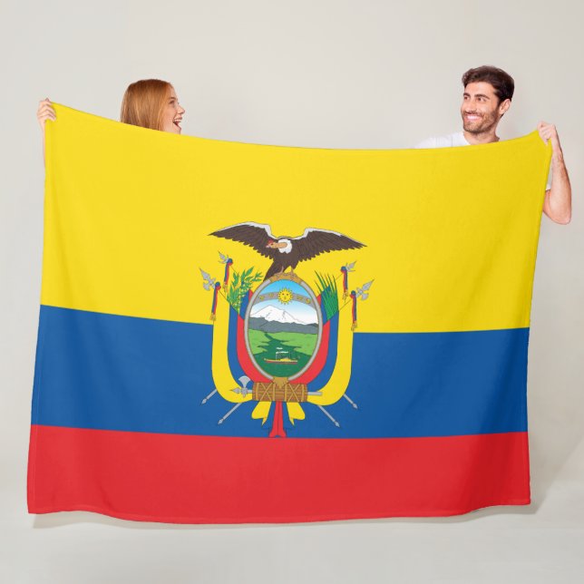 Flagga Ecuador, stor Fleecefilt (På plats)