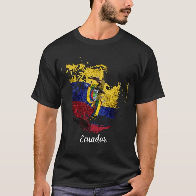 flagga Ecuador T Shirt (Framsida)