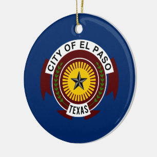 Flagga El Paso (Texas) Julgransprydnad Keramik