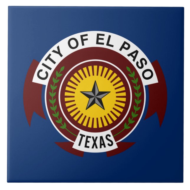Flagga El Paso (Texas) Kakelplatta (Framsidan)