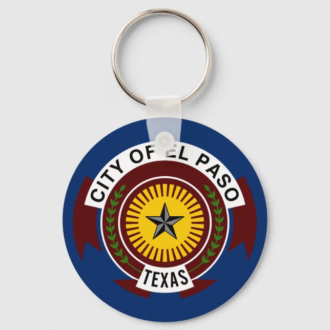 Flagga El Paso, Texas Keychain Nyckelring (Framsida)