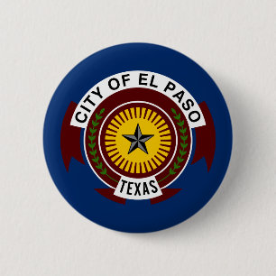 Flagga El Paso, Texas Pinback Button Knapp