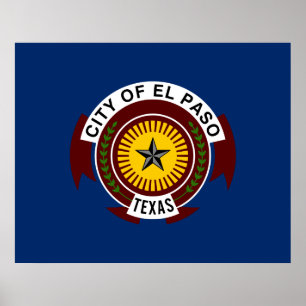 Flagga El Paso (Texas) Poster