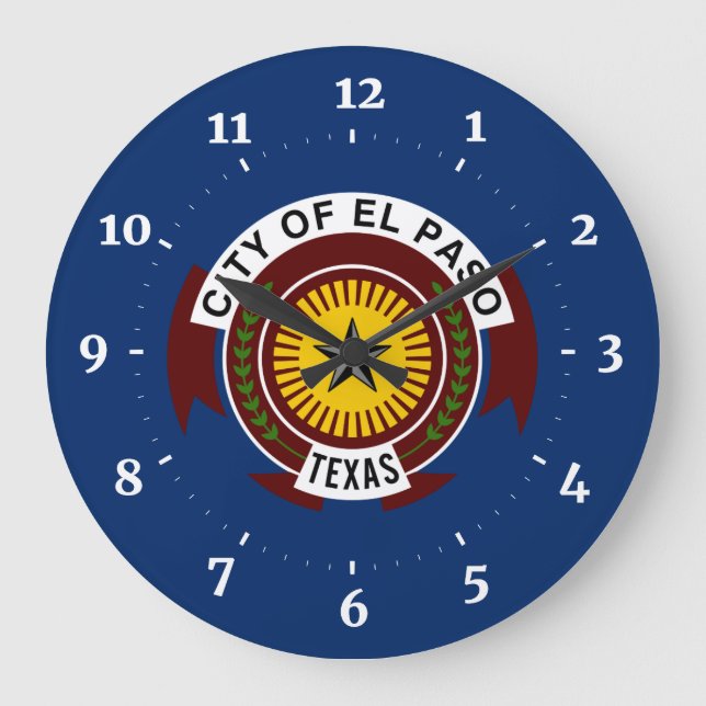Flagga El Paso, Texas Stor Klocka (Framsida)