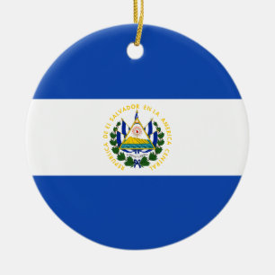 Flagga El Salvador - Bandera de El Salvador Julgransprydnad Keramik