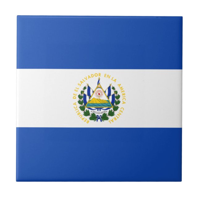Flagga El Salvador - Bandera de El Salvador Kakelplatta (Framsidan)