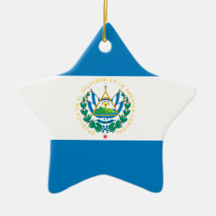 Flagga El Salvador Julgransprydnad Keramik