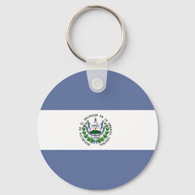 Flagga El Salvador Keychain Nyckelring (Framsida)