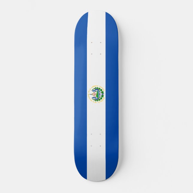 Flagga El Salvador Mini Skateboard Bräda 18,5 Cm (Framsida)