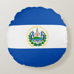 Flagga El Salvador Rund Kudde