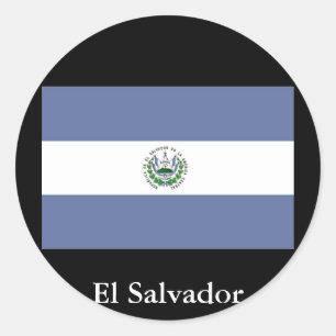 Flagga El Salvador Sticker Runt Klistermärke