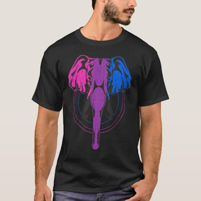 Flagga Elephant Bi Pride B T Shirt (Framsida)
