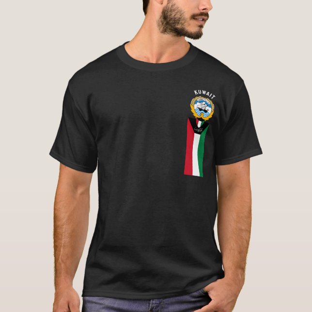 Flagga/emblem i Kuwait T Shirt (Framsida)
