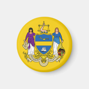 Flagga/emblem i Philadelphia, PA Magnet