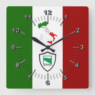 Flagga Emilia Romagna (Italien) Fyrkantig Klocka