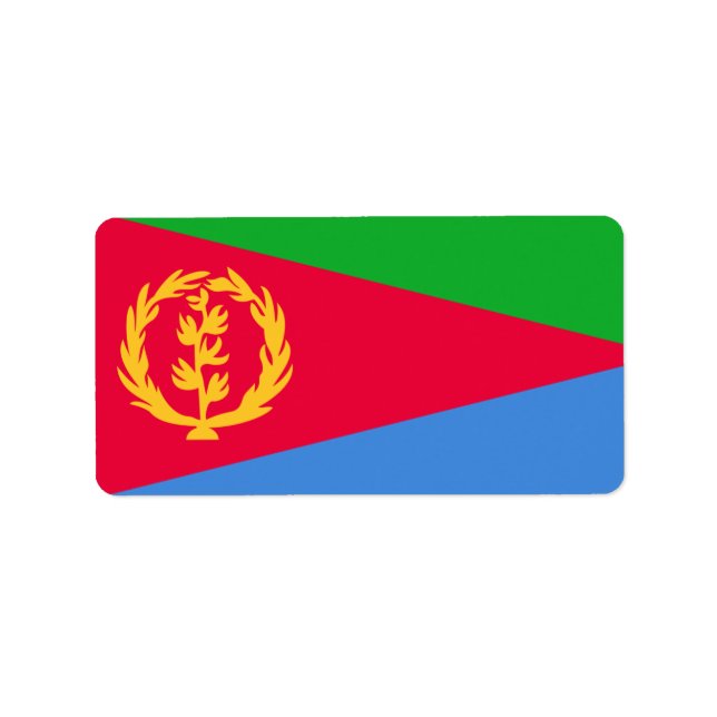 Flagga Eritreas etiketter Adressetikett (Framsidan)