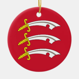 Flagga Essex (Förenade kungariket) Julgransprydnad Keramik