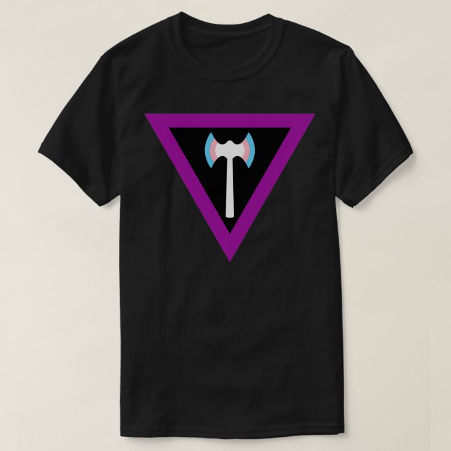 Flagga-etikett för Trans Labrys Lesbisk T Shirt (Design framsida)