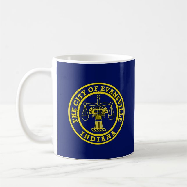 Flagga Evansville, Indiana Coffee Mugg (Vänster)