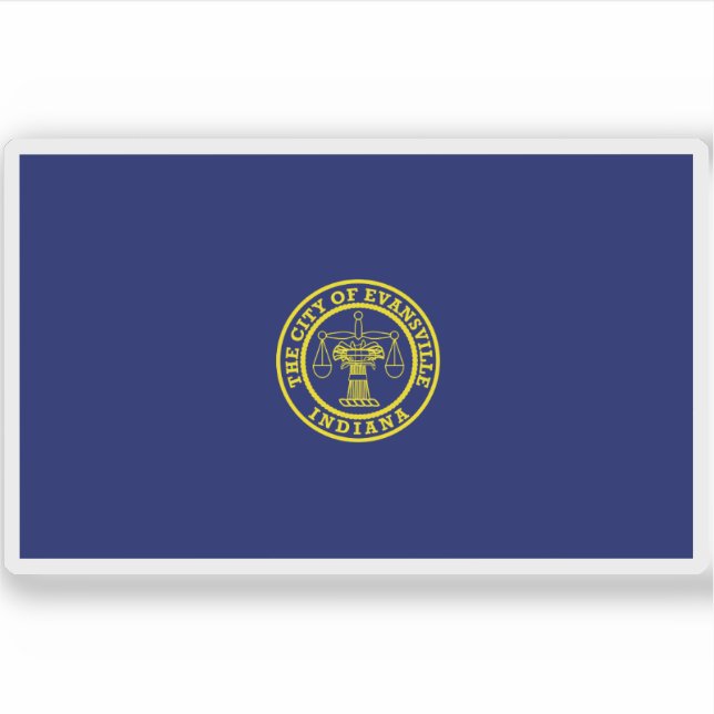 Flagga Evansville, Indiana Klistermärken (Framsida)