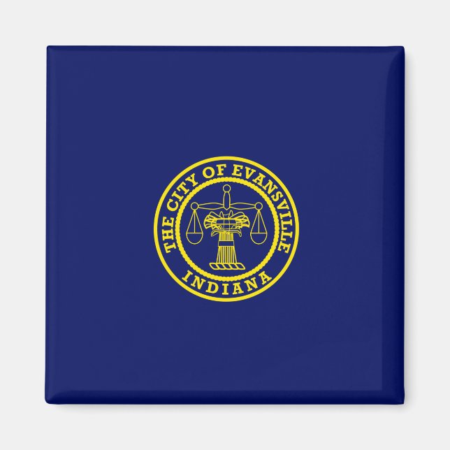 Flagga Evansville (Indiana) Magnet (Framsidan)