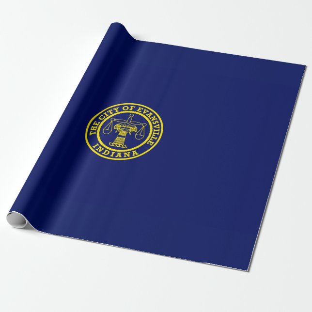 Flagga Evansville (Indiana) Presentpapper (Utrullad)