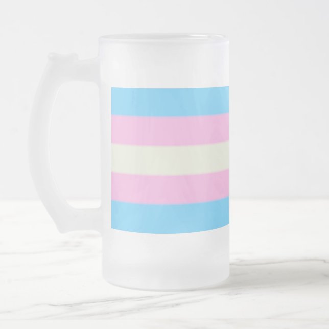 Flagga Falln Transgender Pride Frostat Ölglas (Vänster)